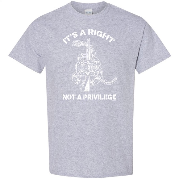 It’s A Right Not A Privilege T-shirt 2nd Amendment NRA Gun Rifle Don’t Tread - Picture 3 of 3